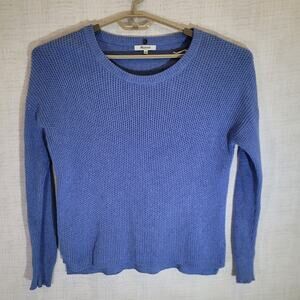 Madewell Sweater Womens Medium Blue Knit Pullover Crew Neck Casual EUC